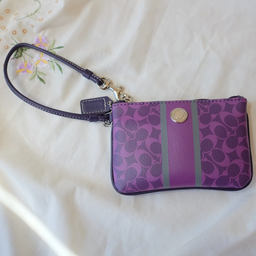 Coach Purple Monogram Wristlet